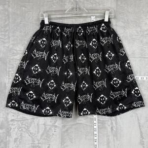 Section 8 Official Mesh Shorts Black White All Over Graphic Logo Print Size S